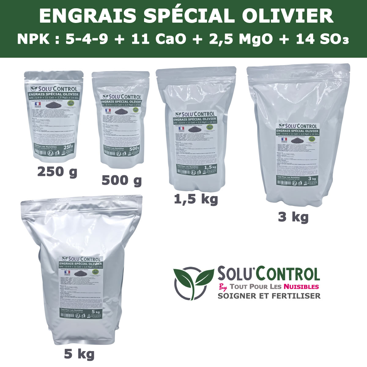 Engrais Spécial Olivier  - SoluControl - Formulation haute qualité Organo-Minerale